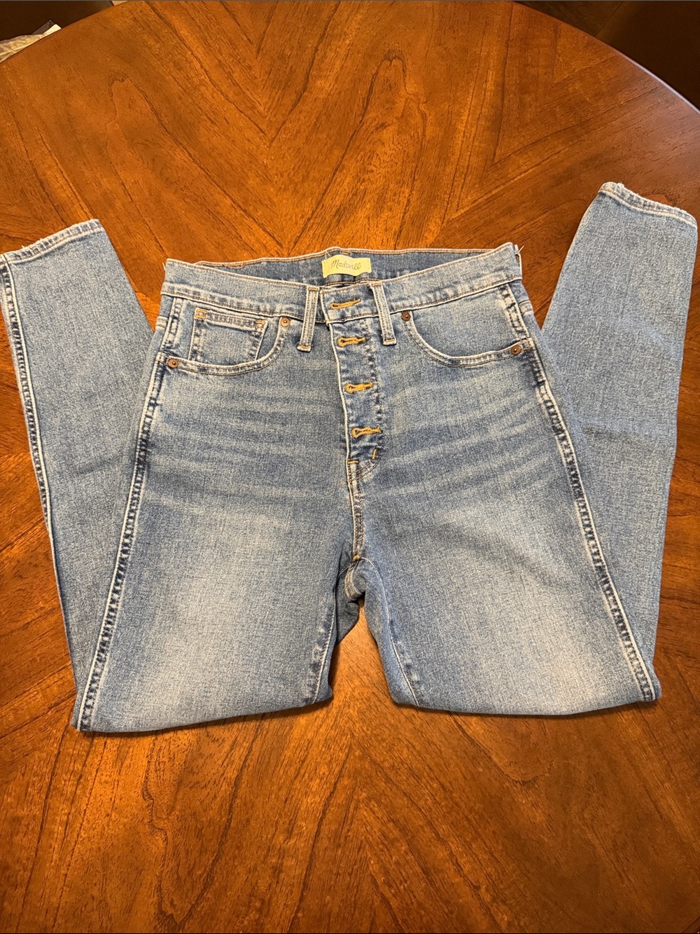Madewell Women's High-Rise Button-Fly Light Blue Denim Jeans - Picture 2 of 5